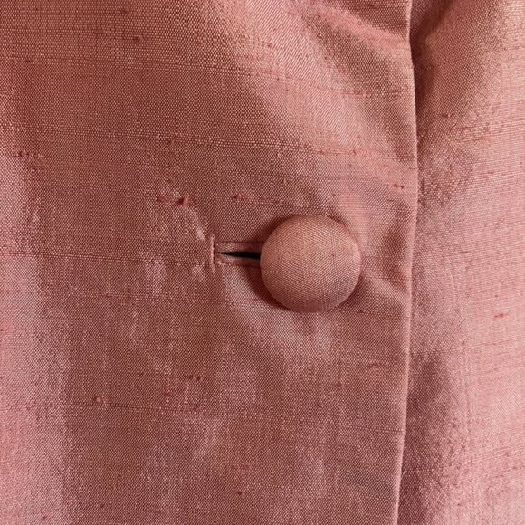 Handmade 60s vintage shantung silk skirt suit - Picture 4 of 5